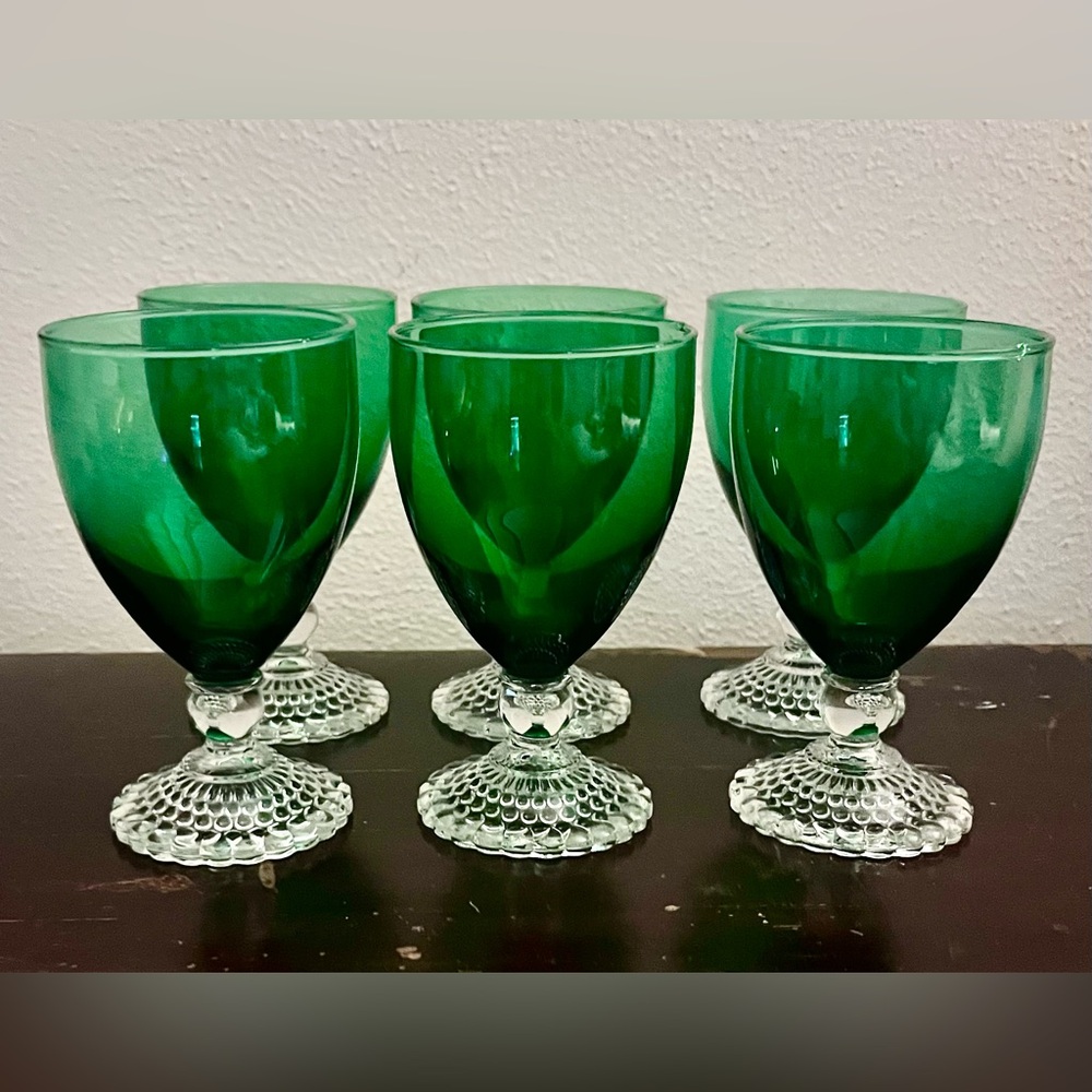Anchor Hocking Emerald Green Water goblets set of 6